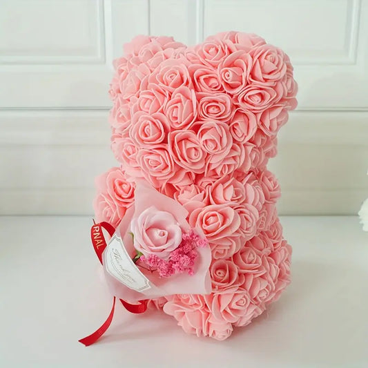 Adorable Artificial Rose Teddy Bear